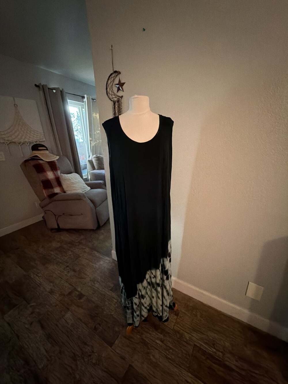 Oso Casuals Black Tie Dye Sleeveless Maxi Dress 3X